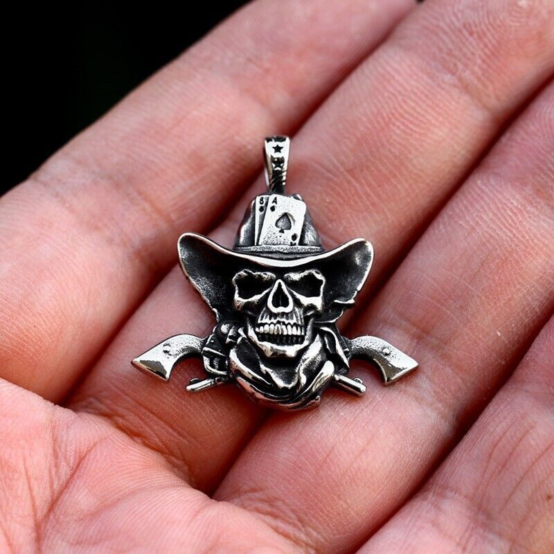 Cool Retro Punk Owl Dragon Mythical Angel Skull wing Titanium Steel Necklace