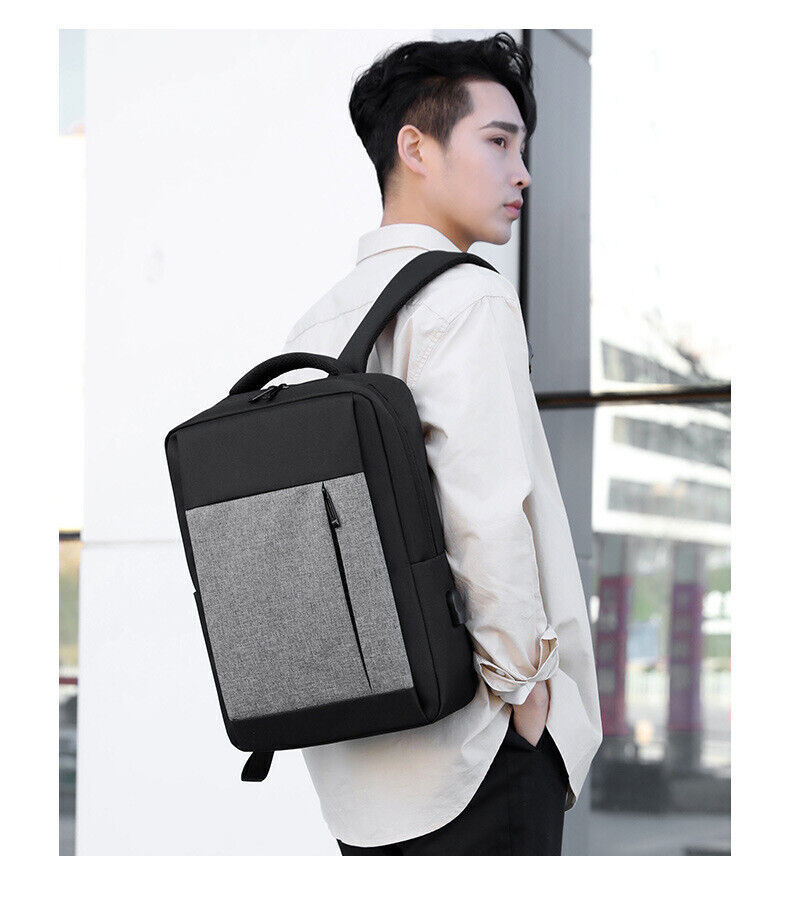 Unisex Waterproof Large Capacity Business Travel Bag USB Computer Nylon Backpack