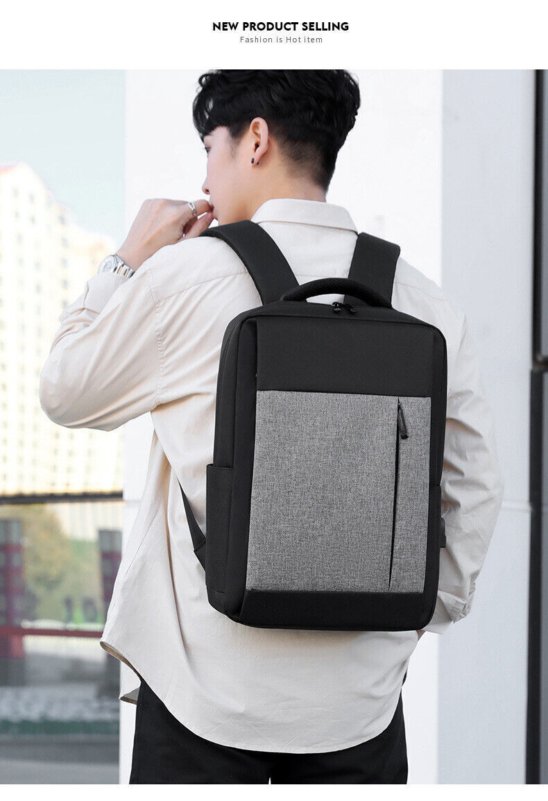 Unisex Waterproof Large Capacity Business Travel Bag USB Computer Nylon Backpack