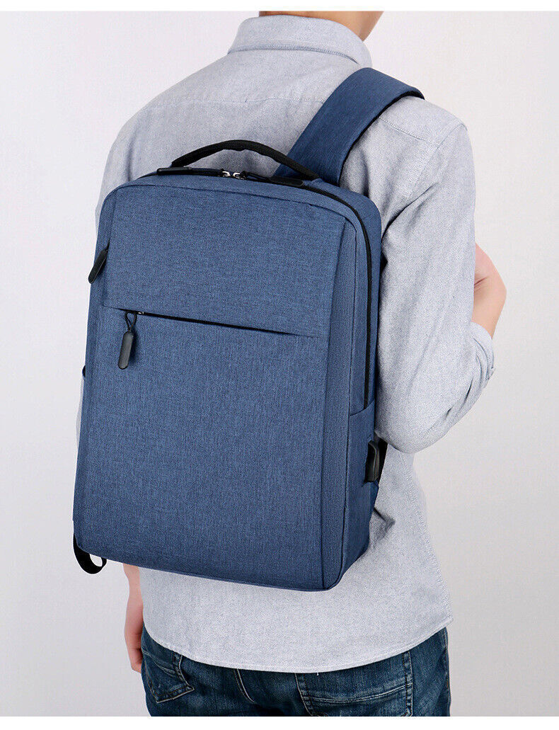 Unisex Waterproof Canvas Backpack USB Schoolbag Travel Laptop Business Bag