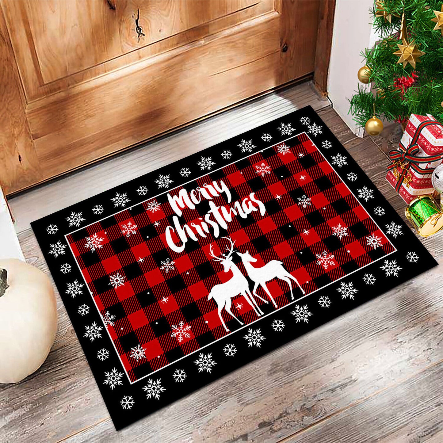 Absorbent Washable Floor Mat Non-Slip Xmas Theme Home Decor Soft Bath Floor Mat