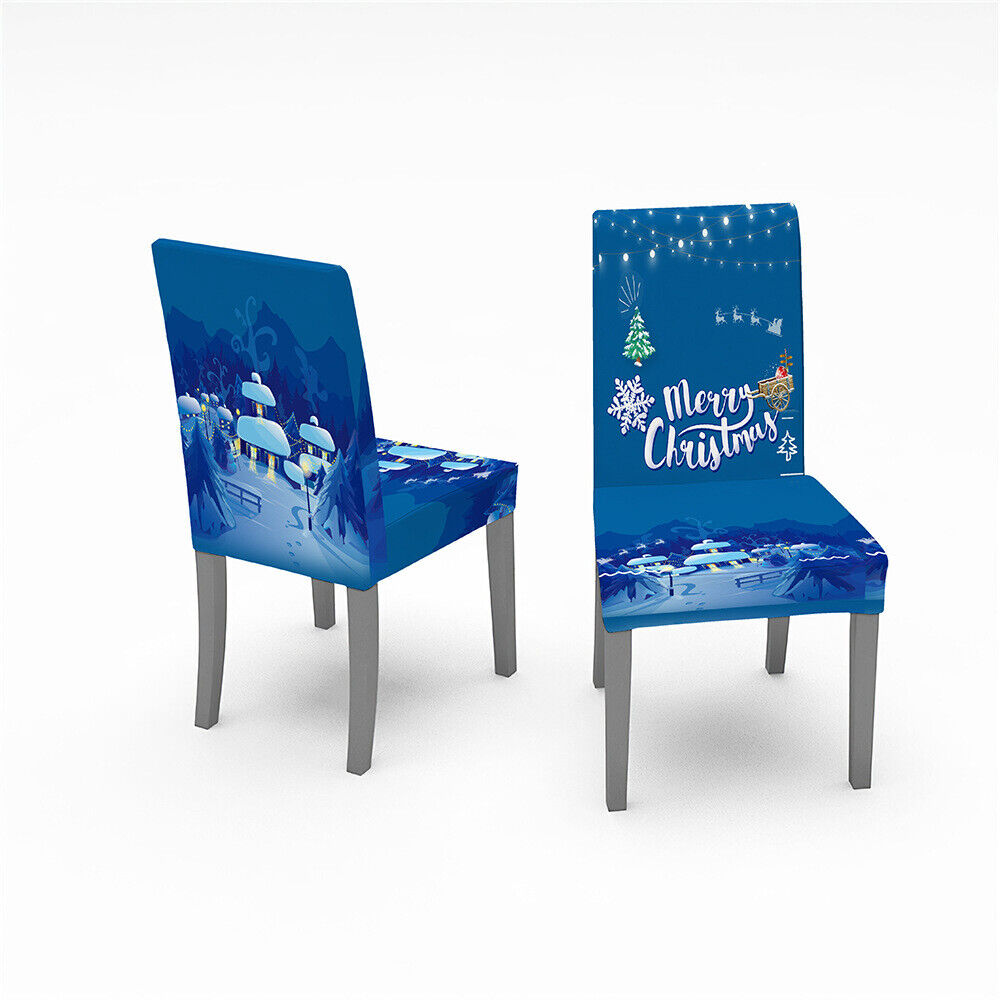 Christmas Dining Chair Covers XMAS Party Decorations Santa Claus Seat Cover