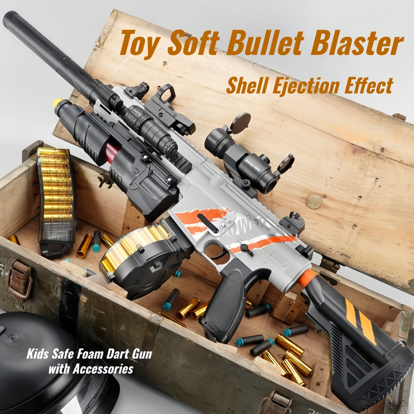 Kid Play Toy EVA Soft Foam Dart Blaster Manual & Electric Gun Shell Eject Effect