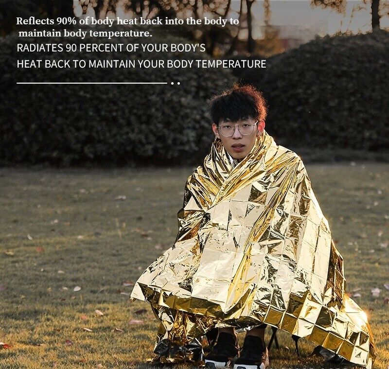 Camping First Aid Wilderness Warm Survival Insulation Rescue Emergency Blanket