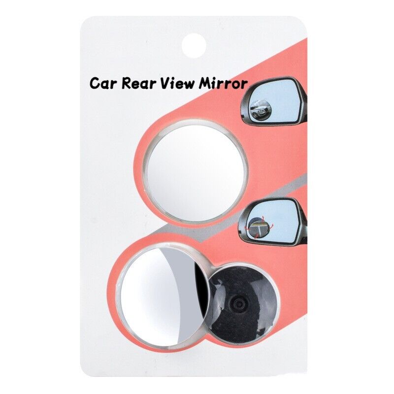 Blind Spot Car Round Mirror 2pcs Wide Angle Adjustable Rear Side Conves View