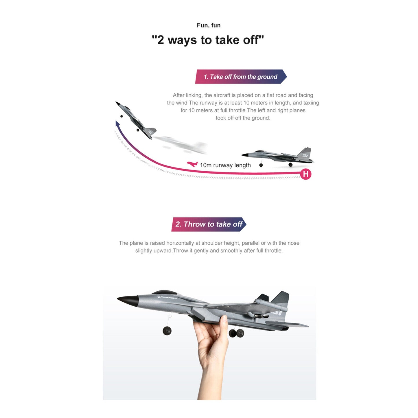 Waterproof 3CH 2.4GHz Aircraft Model Toy 6-axis G1 Plane Remote Control Airplane