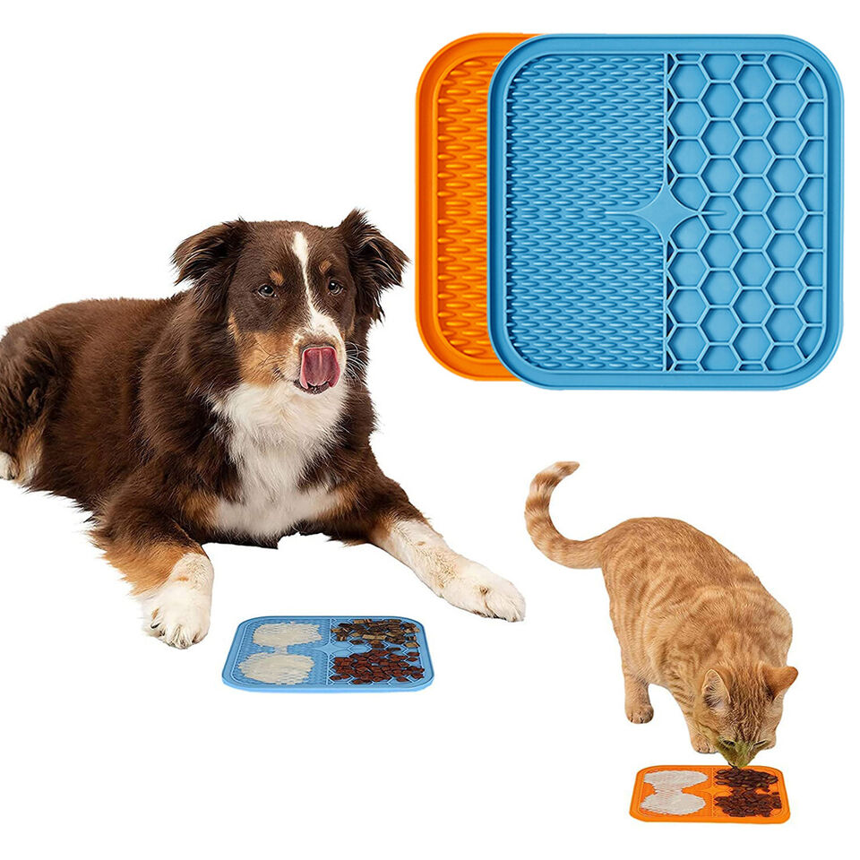 Silica Gel Pet Feeding Mat Slow Food Pads Dog Cat Licking Pad Dispenser Plate