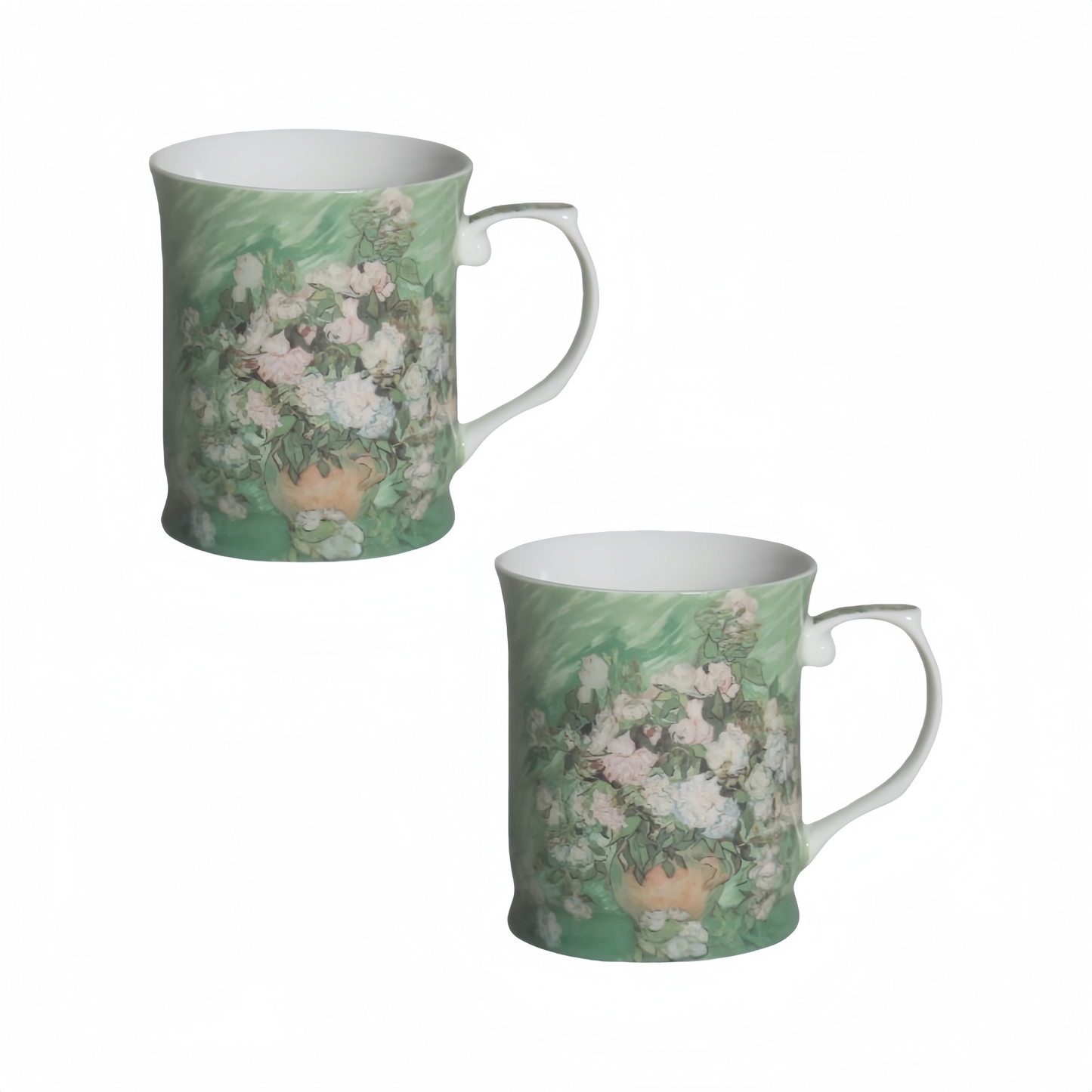 415cc Fine Porcelain Art Mug Van Gogh Bouquet in Vase Design Coffee Tea Cup Gift # CW1694