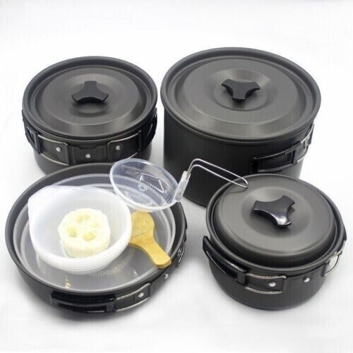 Portable Picnic Camping Cookware 18 Pcs Set 4-5 Person Pots and Pans Picnic Set