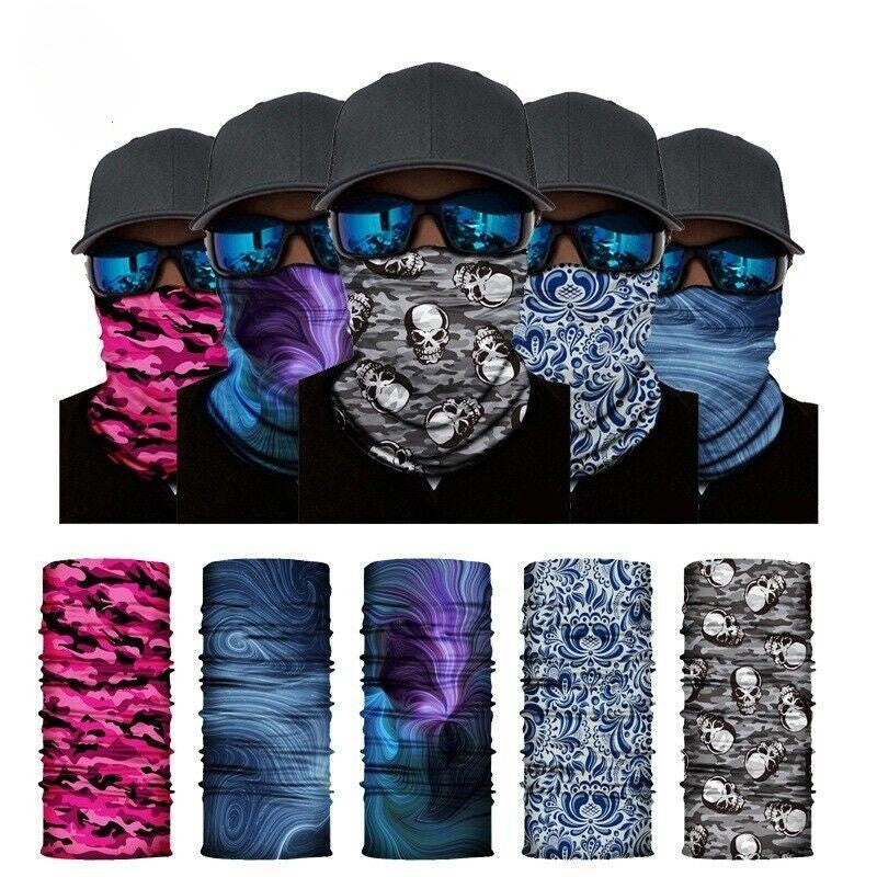 Motorcycle Cycling Biker Face Mask Shield Protective Neck Tube Scarf Headband