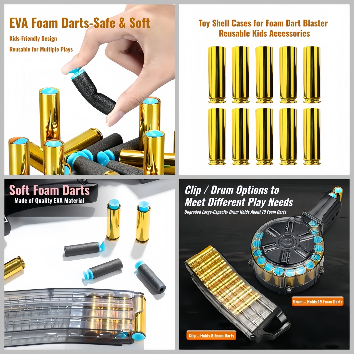 Kid Play Toy EVA Soft Foam Dart Blaster Manual & Electric Gun Shell Eject Effect