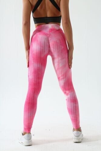 Women Yoga Quality Honeycomb Soft Leggings Hight Waist Pants Fitness Sports