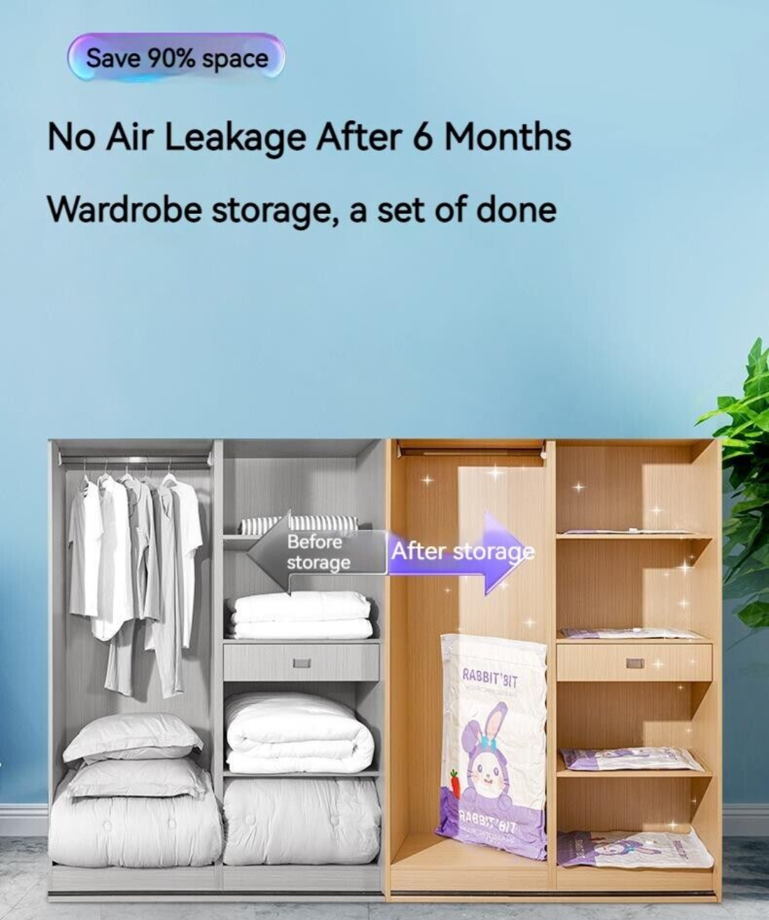 4Pcs Thickened Moisture Proof And Dustproof Quilt Clothe Storage Compression Bag