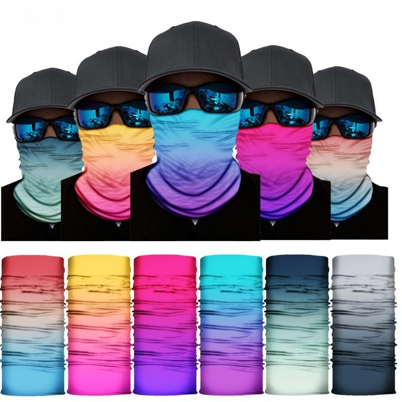 Pure Colour Gradient Series Sunscreen Cycling Neckerchief Bandanas Fabric Mask