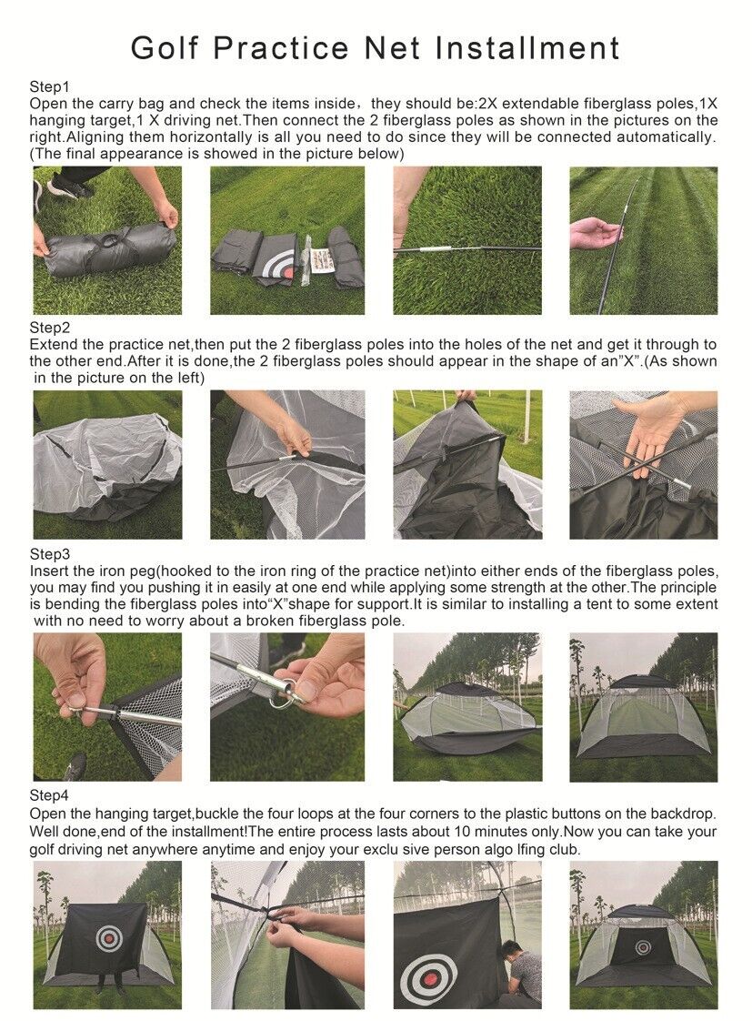 2023 Outdoor Foldable Golf Practice Training Batting Net Dense Oxford Fabric