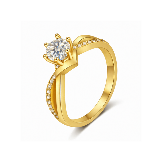Elegant Twist Engagement Style Ring Alloy Band Simulated Crystal Stone 3 Colours # R120