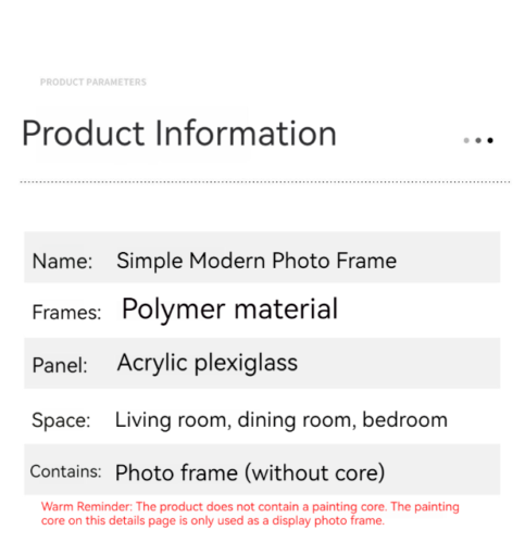 Simple Beauty Modern Literary Gallery Picture Family Photo Frame Hang On Put
