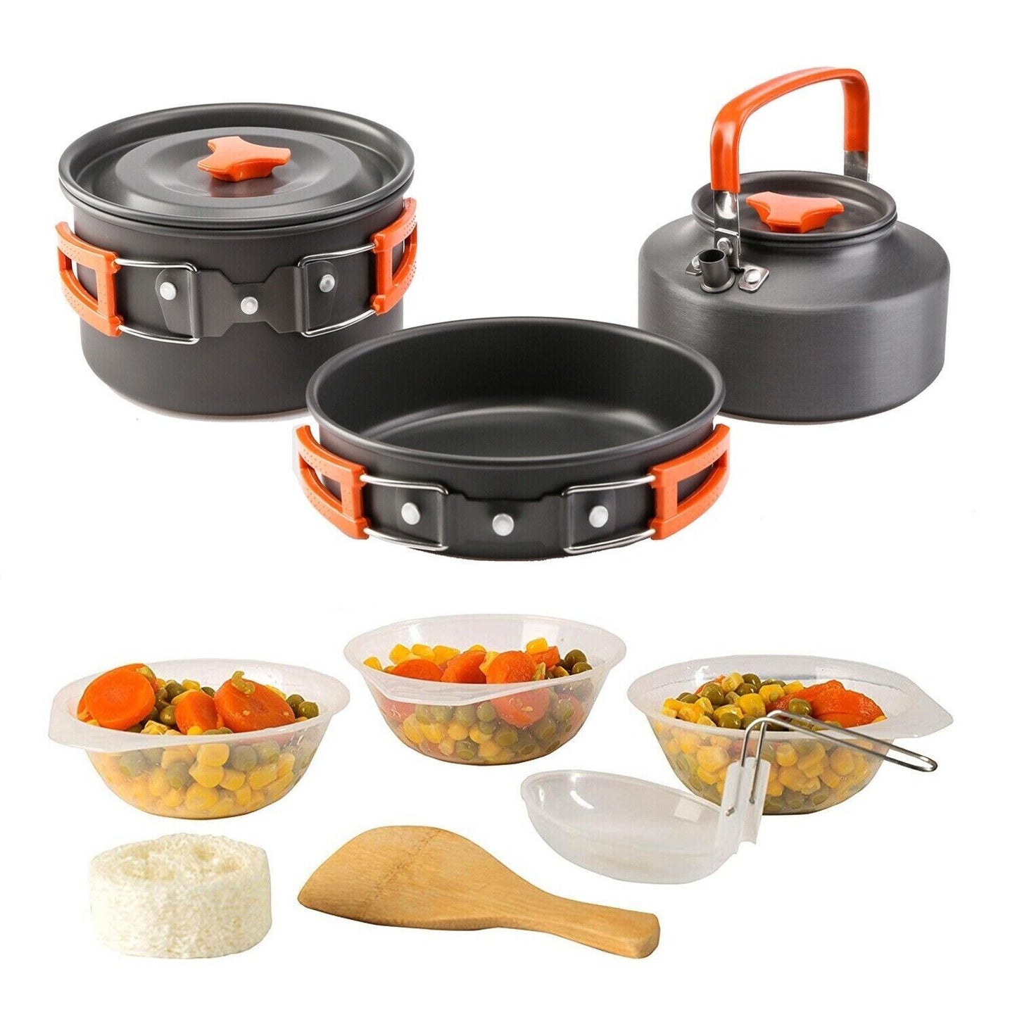 Cookware Burning Kettle Portable Cutlery Camping Gear Outdoor Pots and Pans Set