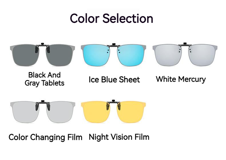 Unisex Fashion Polarized Flip-up Clip-on Lenses For Myopic Glasses Multicolour