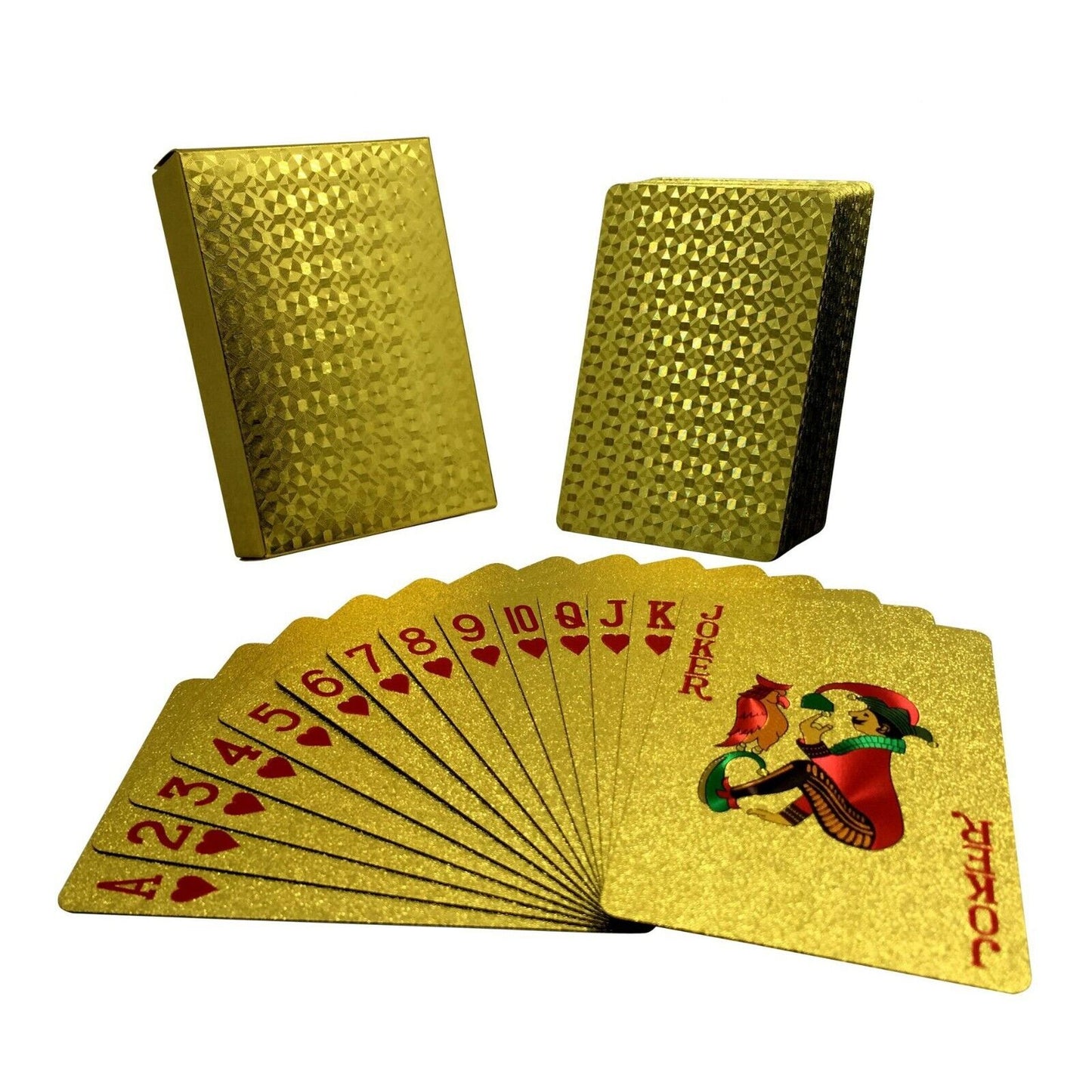 Waterproof PVC Poker Playing Cards Set Games Deck Pokers Gold Plated Magic Tool