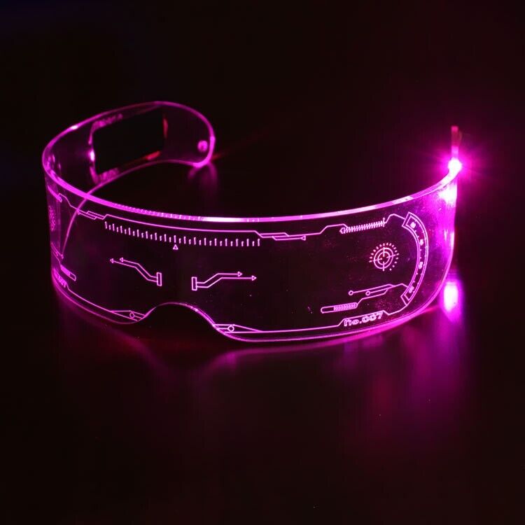 Fashion Colorful Luminous Glasses LED Light Party Up Eyeglasses Rechargeable