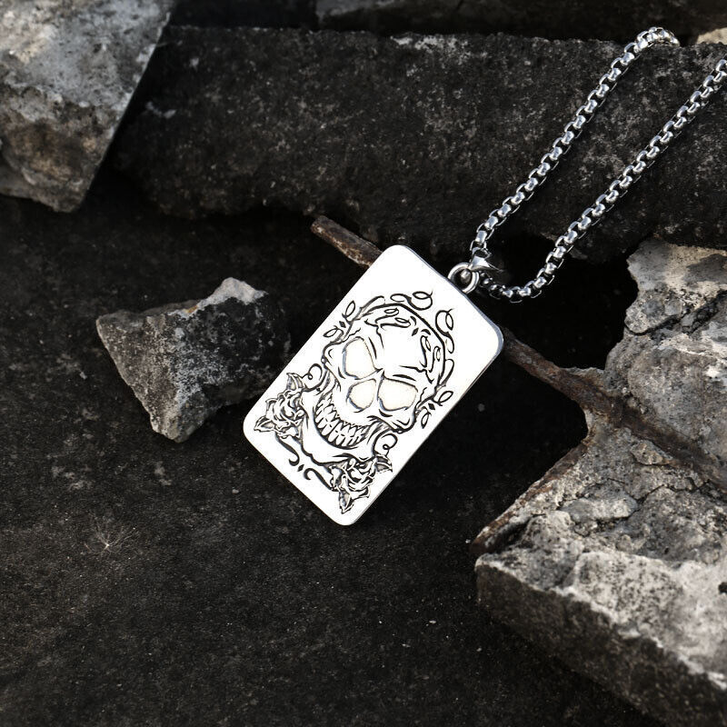 Stylish Retro Gothic Punk Mix Theme Titanium Steel Pendant Gift Unisex Necklace