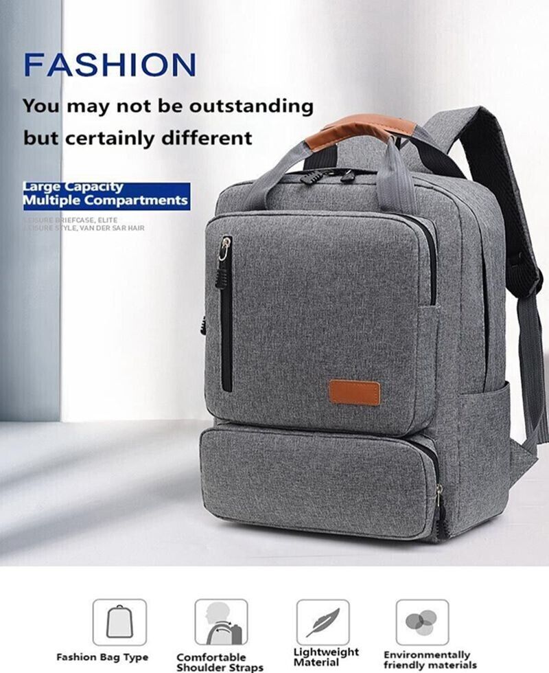 Unisex Three Piece Waterproof Business Backpack Large Capacity Computer Bag