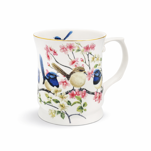 Australian Blue Wren Porcelain Mug Tea Coffee Cup Bird Lover Gift 415ml Birthday