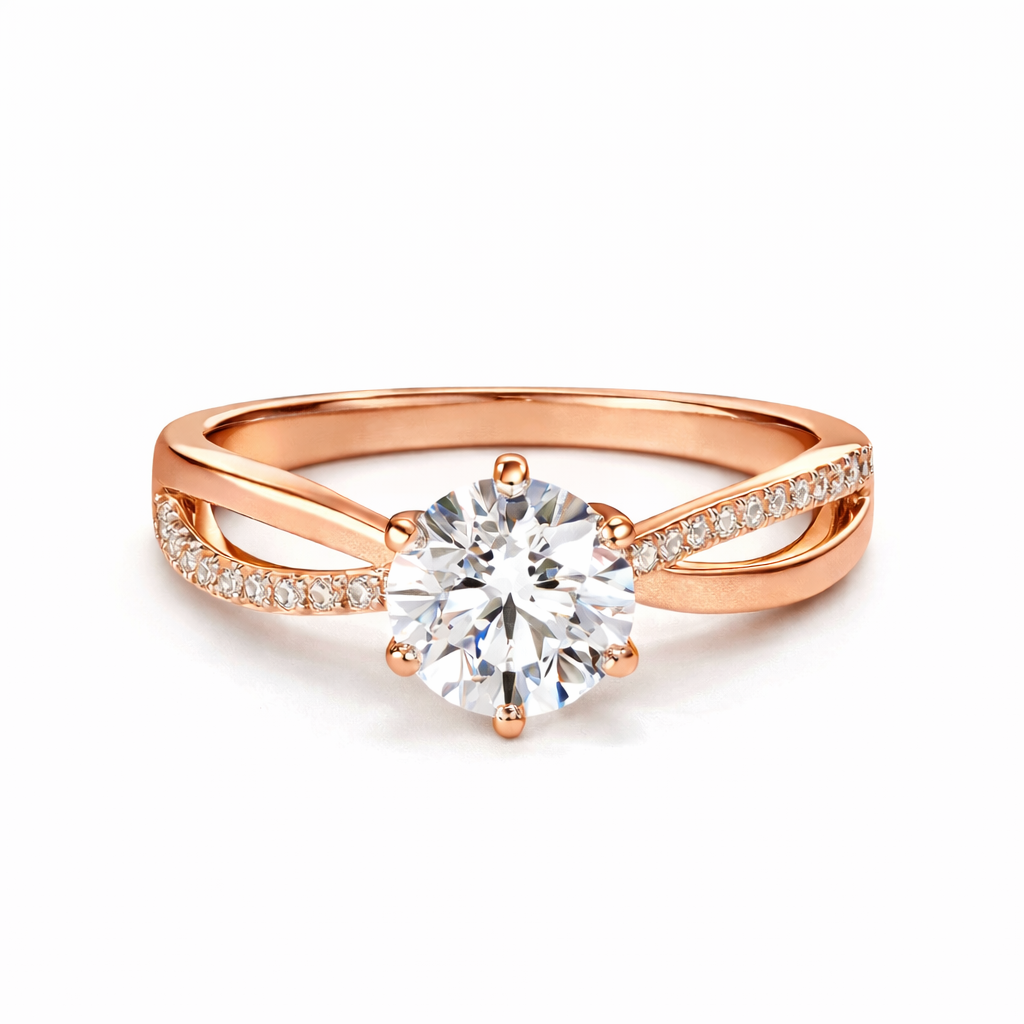 Elegant Twist Engagement Style Ring Alloy Band Simulated Crystal Stone 3 Colours # R120