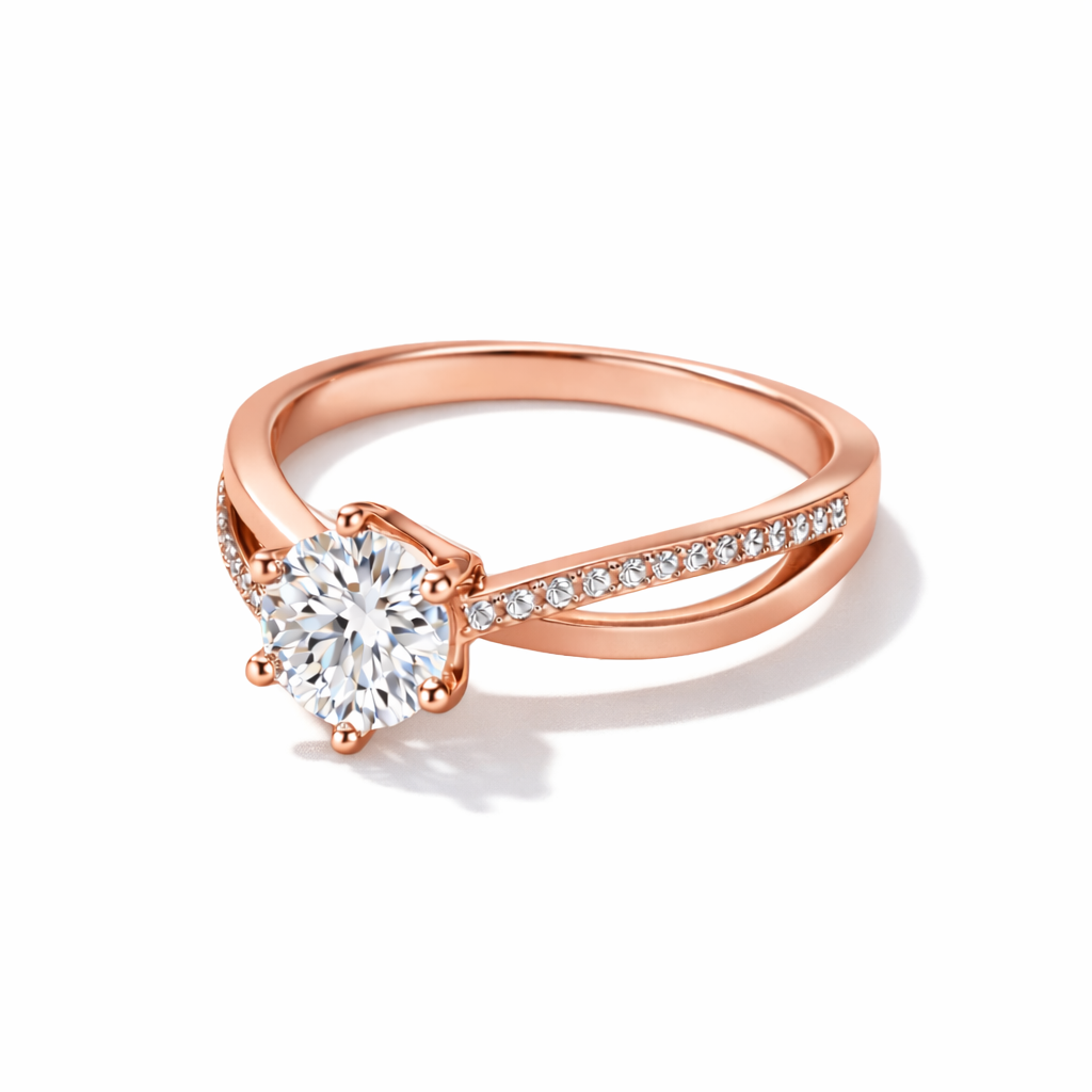 Elegant Twist Engagement Style Ring Alloy Band Simulated Crystal Stone 3 Colours # R120