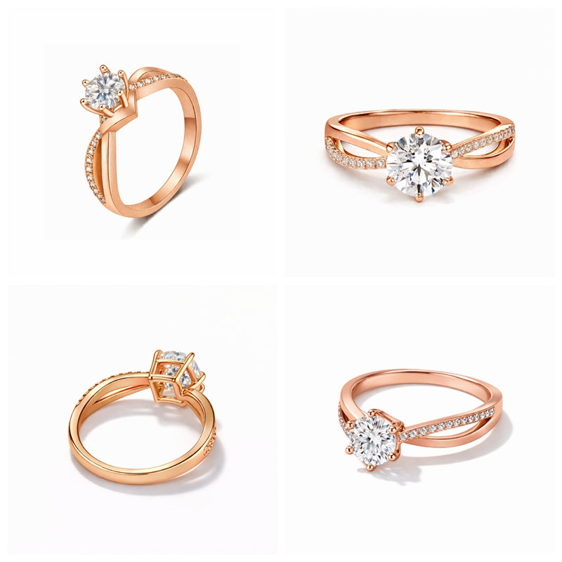 Elegant Twist Engagement Style Ring Alloy Band Simulated Crystal Stone 3 Colours # R120
