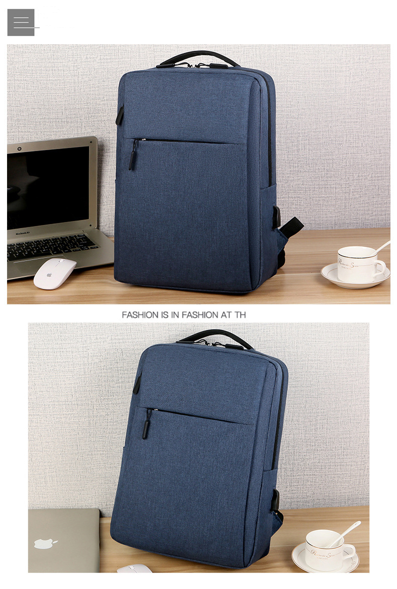 Unisex Waterproof Canvas Backpack USB Schoolbag Travel Laptop Business Bag