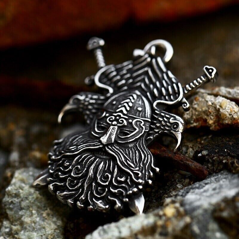 Unisex Mix Theme Stainless Steel Pendant Retro Viking Titanium Punk Necklace