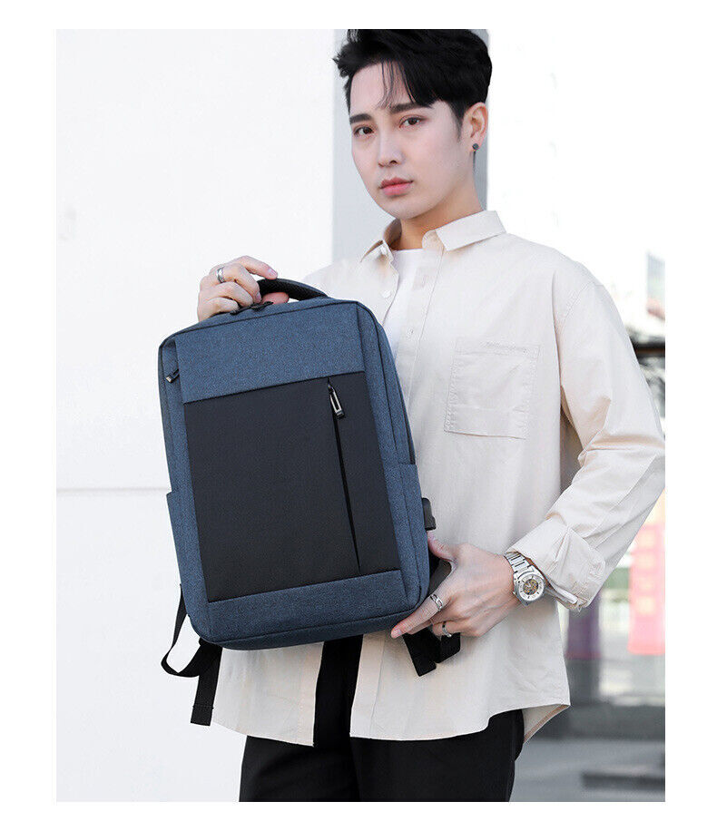 Unisex Waterproof Large Capacity Business Travel Bag USB Computer Nylon Backpack