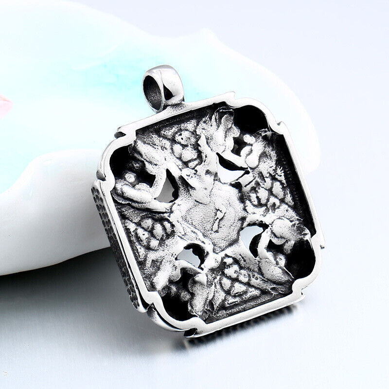 Stylish Retro Gothic Punk Mix Theme Titanium Steel Pendant Gift Unisex Necklace