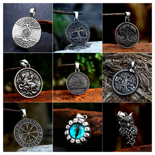 Unisex Mixed Theme Titanium Steel Vintage Art Punk Biker Retro Pendant Gift