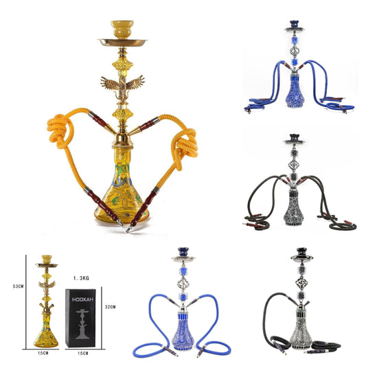 Traditional Collectible Gift Premium Glass Eagle Shisha Hookah Complete Set