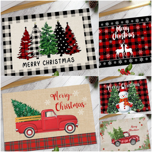 Absorbent Washable Floor Mat Non-Slip Xmas Theme Home Decor Soft Bath Floor Mat