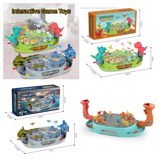 BOY Catapult Marble Toy Dinosaur Battle Board Play Double Game Naval Battle Game