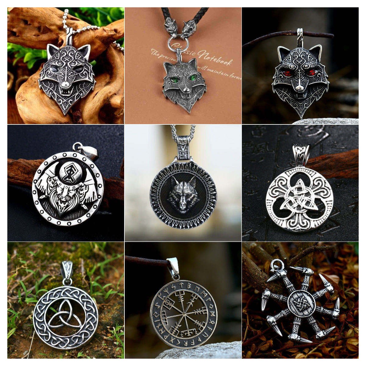 Mix Theme Fashion Vintage Viking Titanium Stainless Steel Retro Pendant