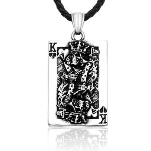 Retro Pendant Punk Vintage Cross Animal Totem Poker Pendant Biker Chain Necklace