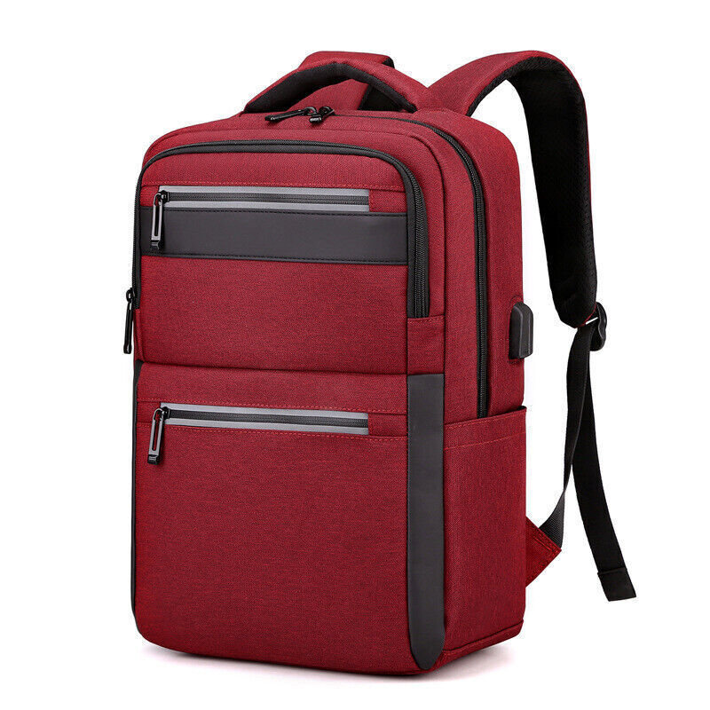 Unisex Waterproof Double Shoulder Backpack USB Sports Travel Bag Laptop Bag