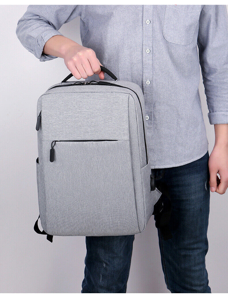 Unisex Waterproof Canvas Backpack USB Schoolbag Travel Laptop Business Bag