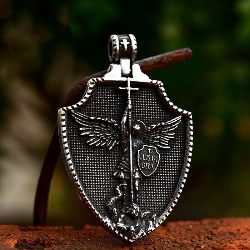 Cool Retro Punk Owl Dragon Mythical Angel Skull wing Titanium Steel Necklace