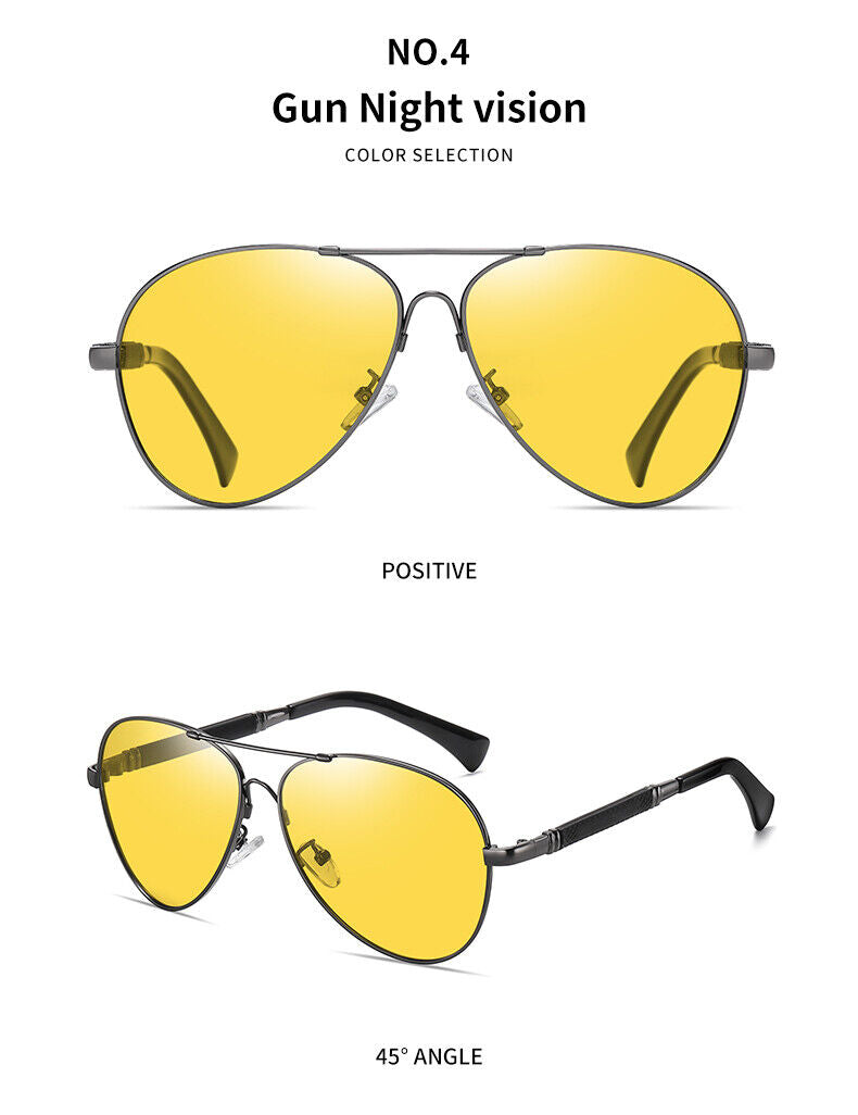 New Trendy frame Unisex polarized Sunglasses Driving Night vision Anti UV400