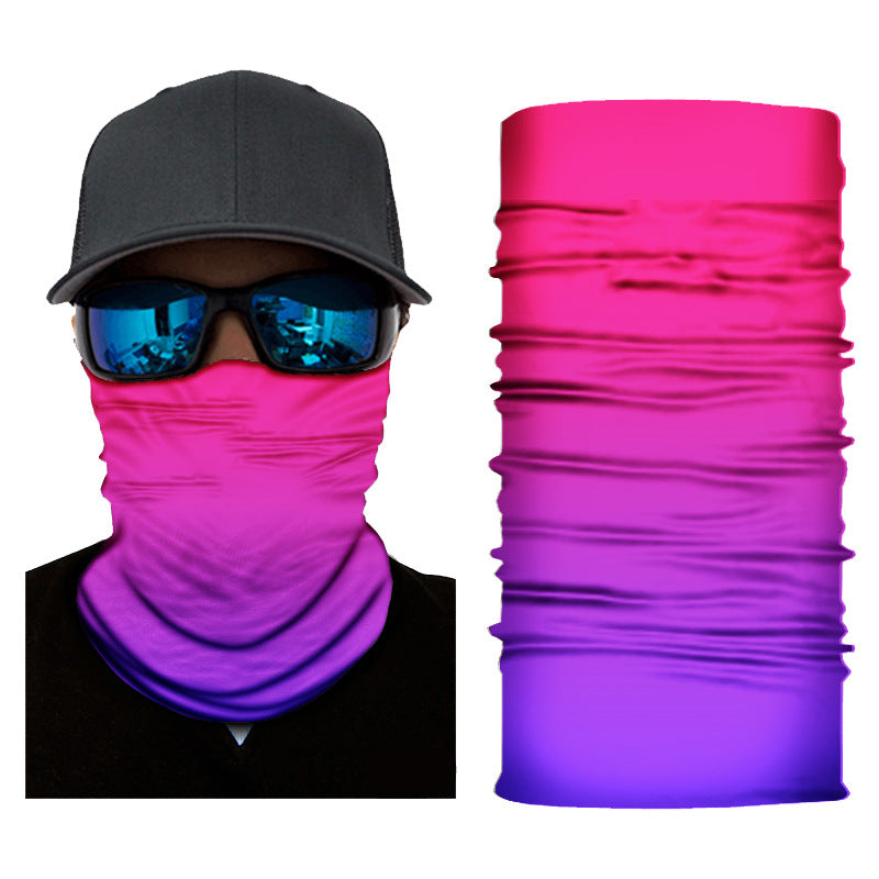 Pure Colour Gradient Series Sunscreen Cycling Neckerchief Bandanas Fabric Mask