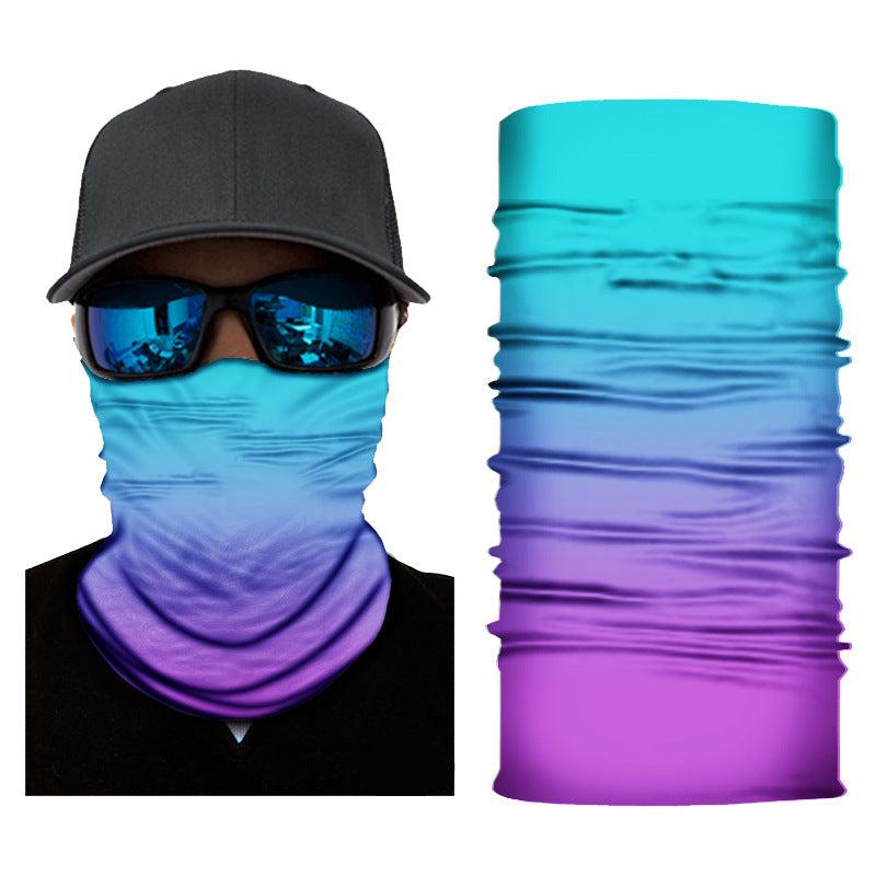Pure Colour Gradient Series Sunscreen Cycling Neckerchief Bandanas Fabric Mask