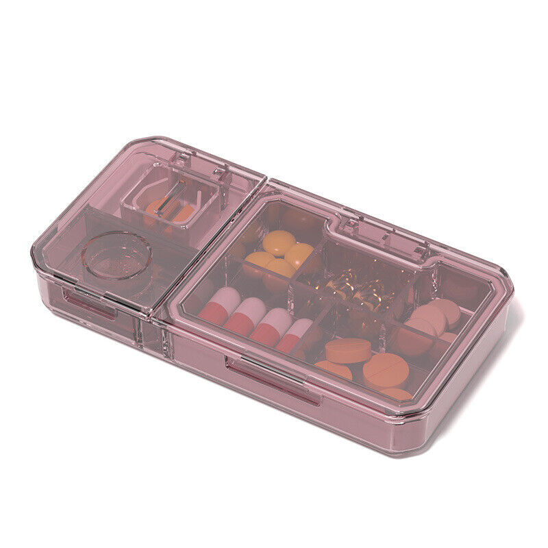 Portable Mini 3 In 1 Multifunctional Medicine Cutting Grinder Pill Dispenser Box