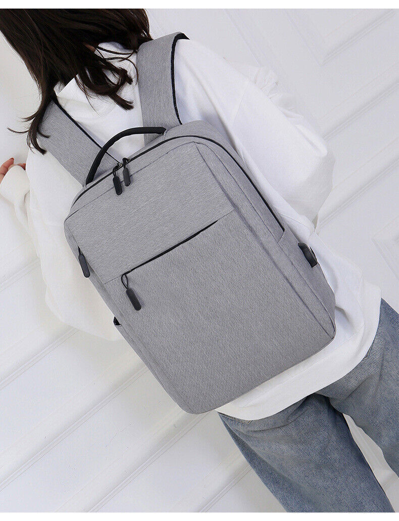Unisex Waterproof Canvas Backpack USB Schoolbag Travel Laptop Business Bag
