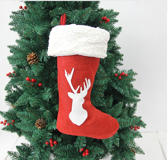 Christmas Stocking Santa Claus Present Bag Home Party Festivals Ornament Gifts